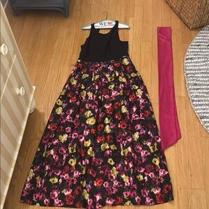 Floral Maxi Dress with Black Top
